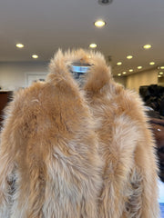 Anastasia Natural Toscana Sheepskin Coat with Drawstring