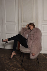 Mongolian Fur in Brownie. Blana din oaie mongoleza, 70cm KALINKA FURS