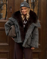 Kapri jachetă de iarnă cu guler de vulpe rezistentă -30*