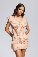 Roselline rochie ușoară de vară cu volane