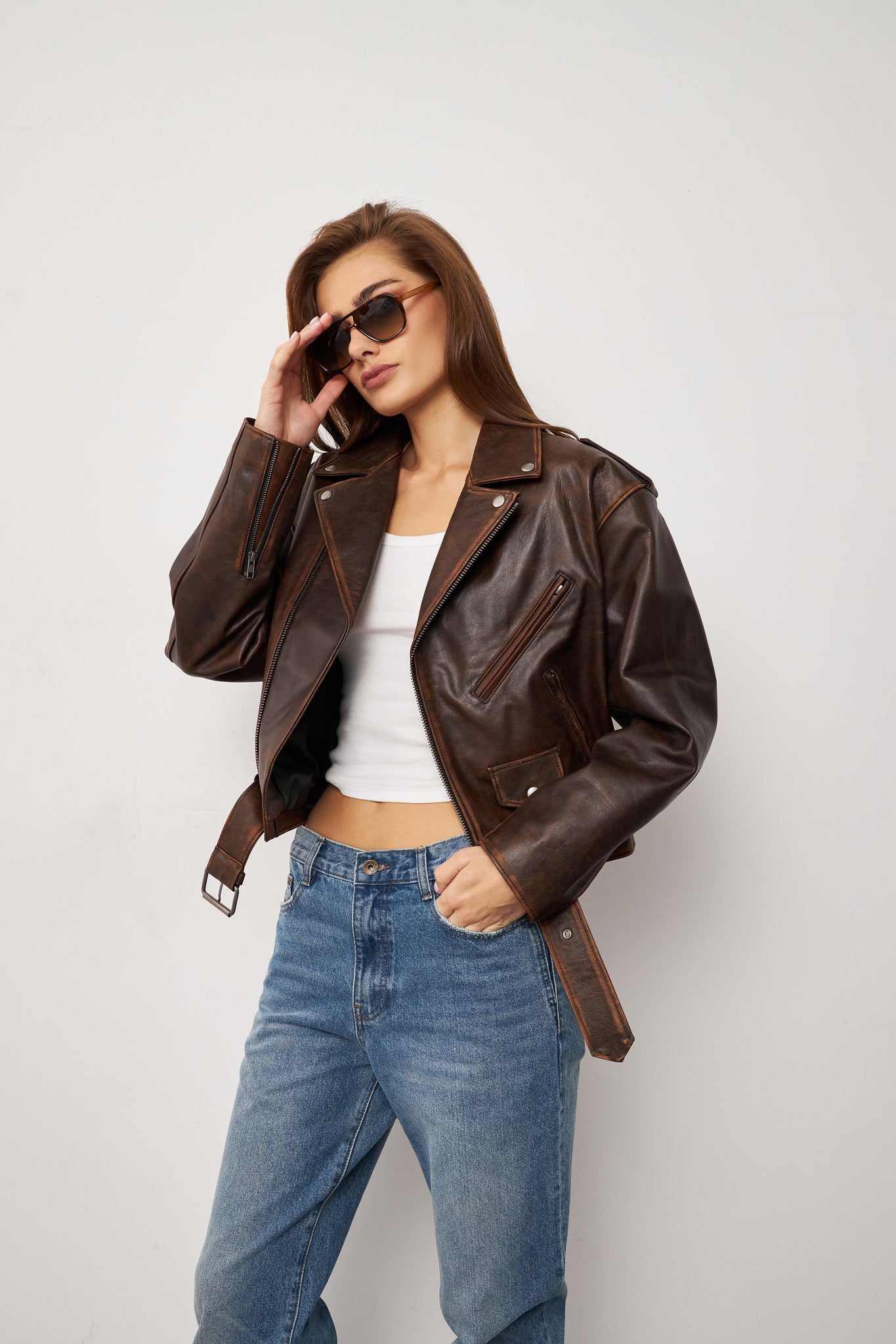 Retro Leather Jacket KALINKA FURS