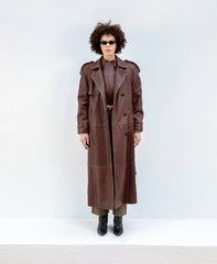 Donna Trench din piele naturala