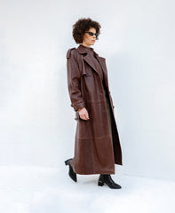 Donna Trench din piele naturala