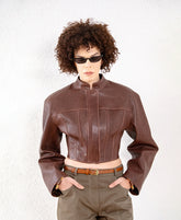 Veste en cuir véritable Marcy