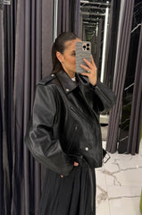 Oversized Vintage Bomber Jacket. Jacheta din piele naturala. Stil oversized. KALINKA FURS