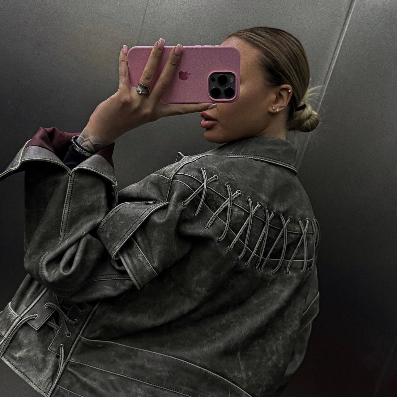 Oversized Washed Effect Jacket. Jacheta oversized cu efect spalat KALINKA FURS