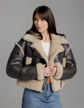 Winter coat made of natural fur, cropped model
