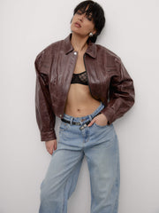 Milena geaca bomber cu maneci bufante KALINKA FURS