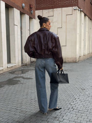 Milena geaca bomber cu maneci bufante KALINKA FURS