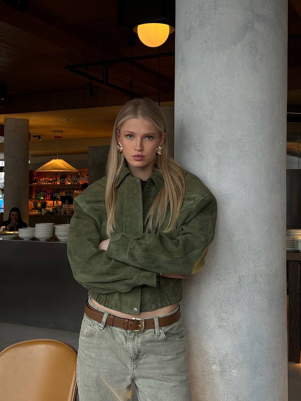 Milena geaca bomber cu maneci bufante KALINKA FURS