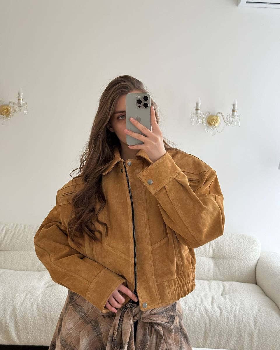 Milena geaca bomber cu maneci bufante KALINKA FURS