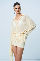 Crissy sheer bodycon shirt dress