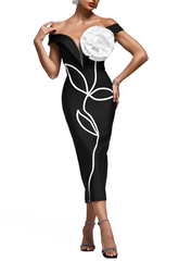 Lana Rochie bandaj cu imprimeu floral cu V adânc KALINKA FURS