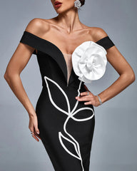 Lana Rochie bandaj cu imprimeu floral cu V adânc KALINKA FURS