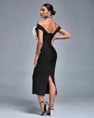 Lana Rochie bandaj cu imprimeu floral cu V adânc KALINKA FURS