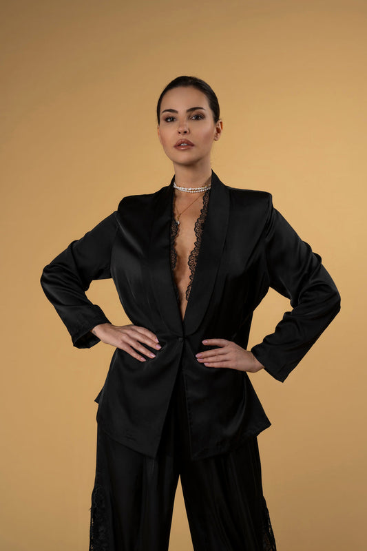 Lory bluză tip sacou cu dantelă KALINKA FURS