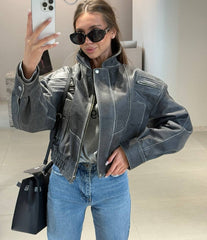 Milena geaca bomber cu maneci bufante