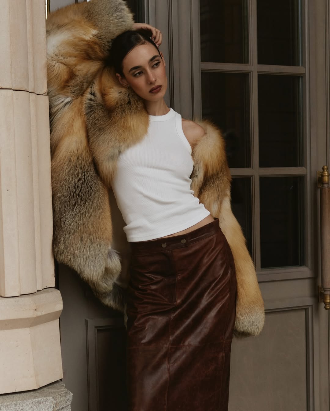 Haina de blana naturala din vulpe aurie KALINKA FURS