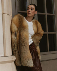 Haina de blana naturala din vulpe aurie KALINKA FURS