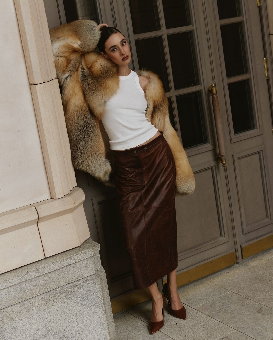 Haina de blana naturala din vulpe aurie KALINKA FURS