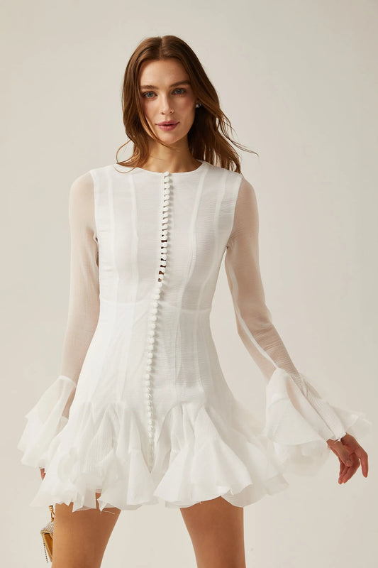 Chiara dress with ruffles and buttons