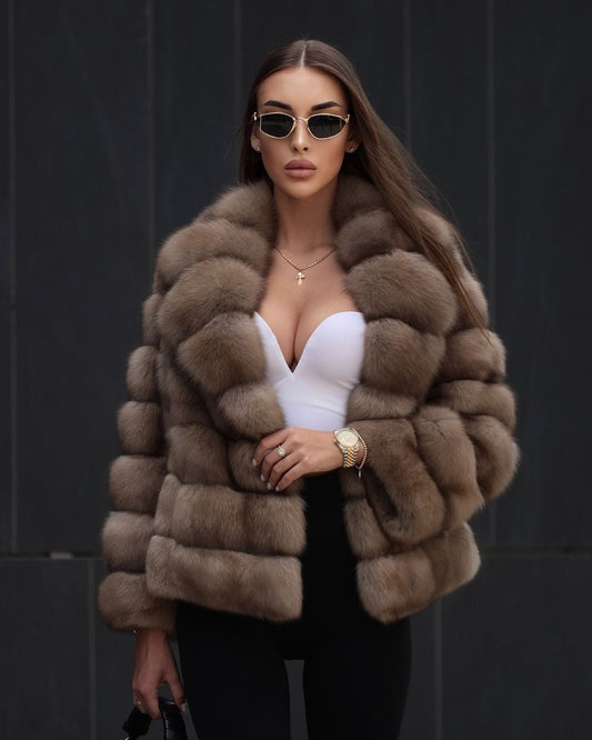 Natural sable fur coat. Blana naturala din zibelina KALINKA FURS
