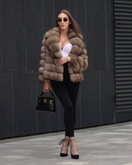 Natural sable fur coat. Blana naturala din zibelina KALINKA FURS