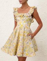 Alaia rochie florata ajustată în talie