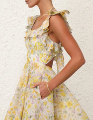 Alaia rochie florata ajustată în talie