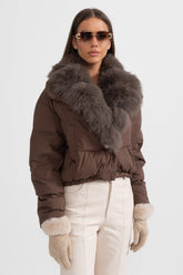 Nasty winter jacket with goose down and fox collar