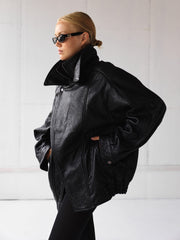 Patricia geaca oversized din piele texturata