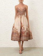 Zarina rochie midi cu ilustrație