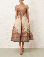 Zarina rochie midi cu ilustrație