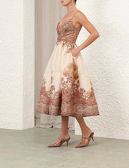 Zarina rochie midi cu ilustrație