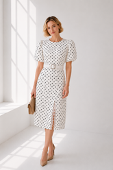 Rochie office midi cu buline