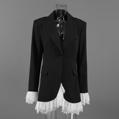 Sacou pe talie cu detalii din dantela