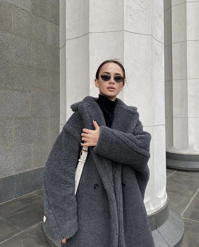 Teddy Coat Oversized. Palton oversized Teddy KALINKA FURS