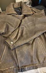 Patricia geaca oversized din piele texturata