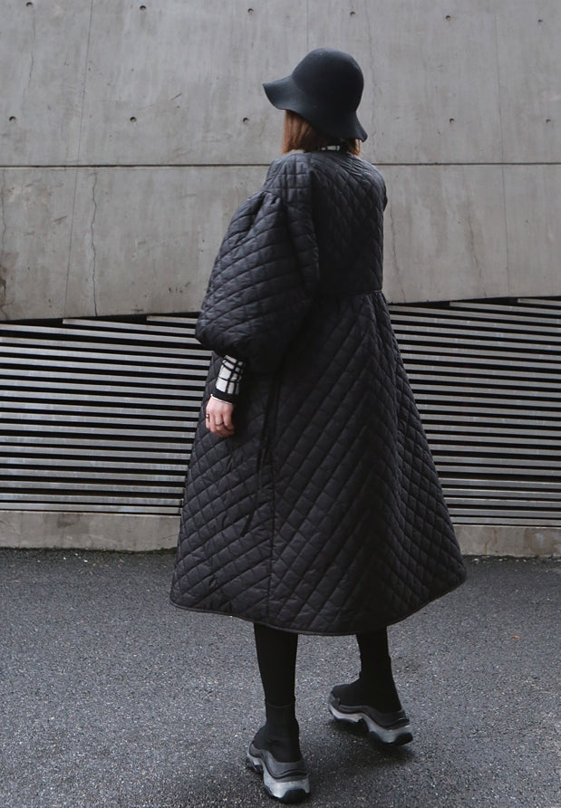Puff sleeve kimono coat. Trench kimono cu mâneci pufoase KALINKA FURS