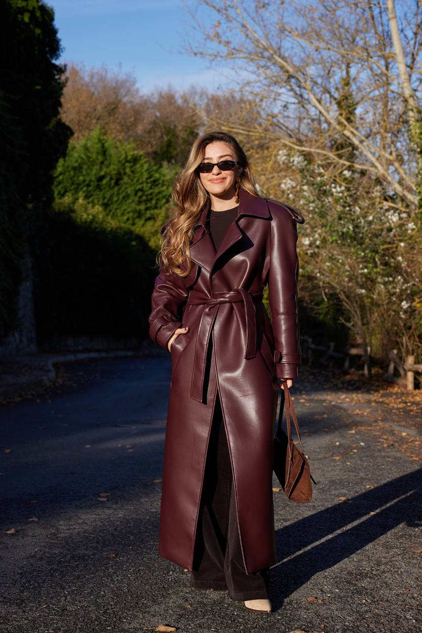 Vegan leather trench coat. Trench din piele vegana KALINKA FURS