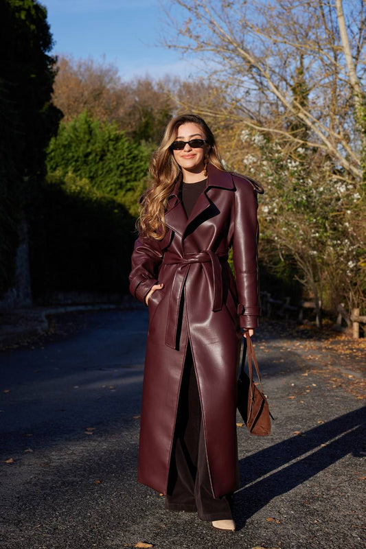 Vegan leather trench coat. Trench din piele vegana KALINKA FURS