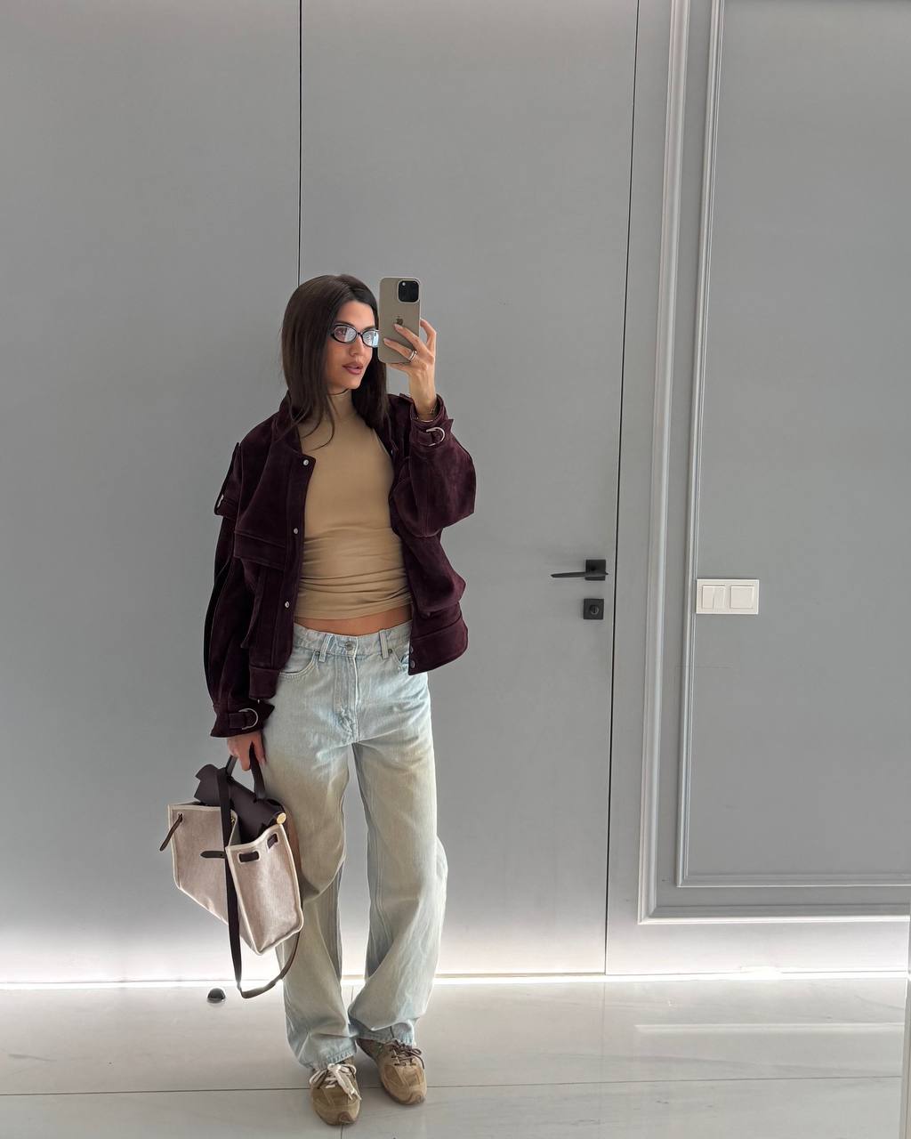 Suede jacket with pocket. Geaca din piele întoarsă cu buzunare KALINKA FURS