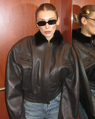 Shearling bomber jacket. Geaca bomber din lana KALINKA FURS