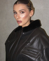 Shearling bomber jacket. Geaca bomber din lana KALINKA FURS