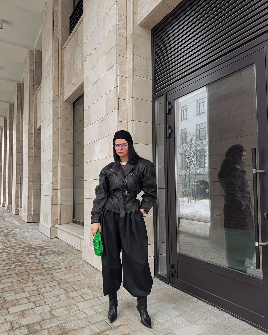 Waisted leather jacket. Geaca din piele ajustată în talie KALINKA FURS