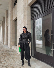 Waisted leather jacket. Geaca din piele ajustată în talie KALINKA FURS