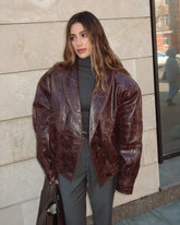 Old vintage jacket. Geaca cu efect old vintage KALINKA FURS