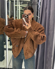 Old vintage suede jacket. Geaca din piele întoarsă efect old vintage KALINKA FURS