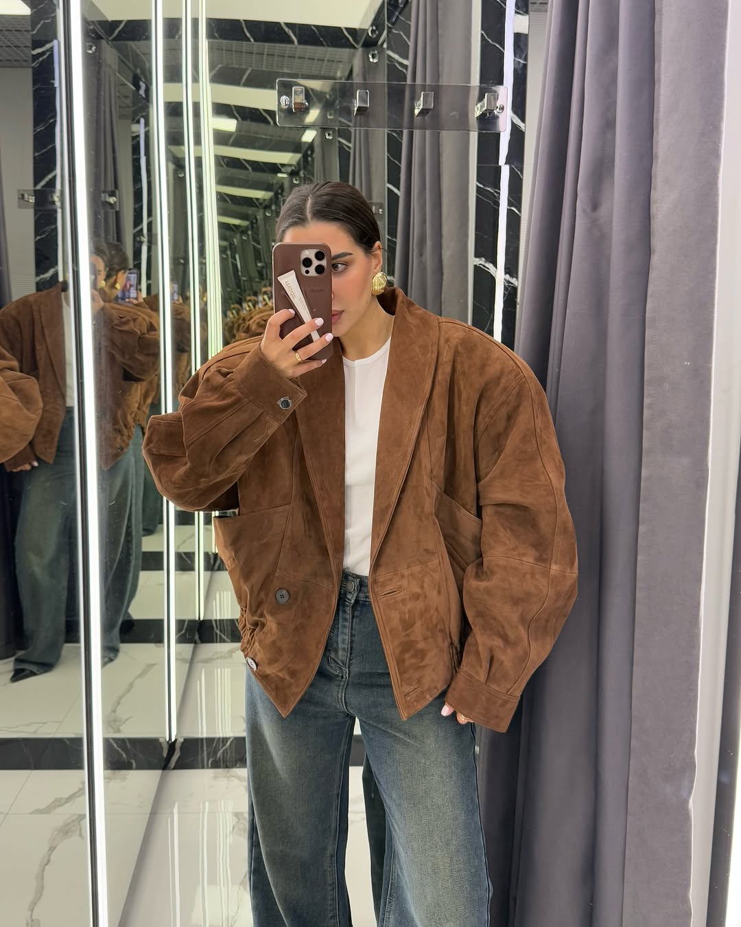 Old vintage suede jacket. Geaca din piele întoarsă efect old vintage KALINKA FURS