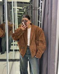 Old vintage suede jacket. Geaca din piele întoarsă efect old vintage KALINKA FURS